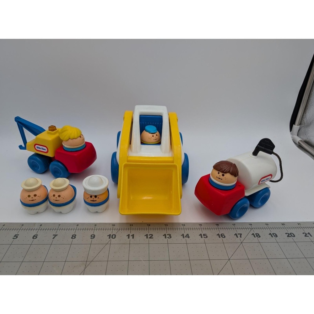 Little Tikes Toddle Tots‎ Dozer Tow Gas Truck Vehicle Sailor Figure Lot